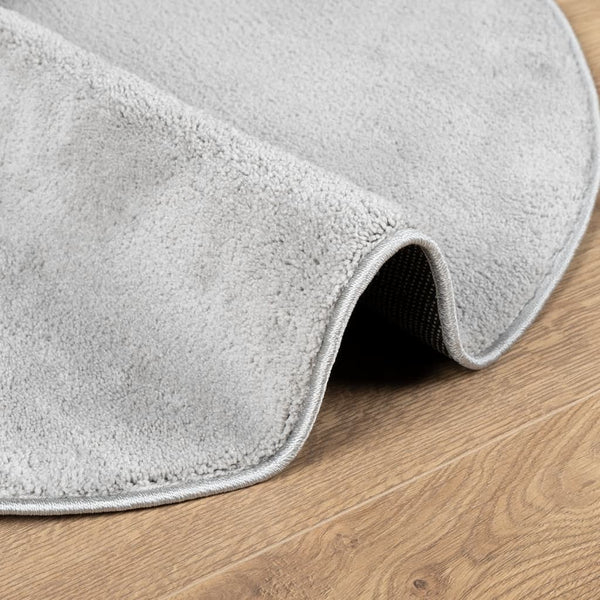 Grauer Kurzflor Teppich OVIEDO Ø 100cm