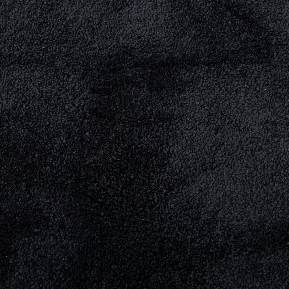 Schwarzer Kurzflor Teppich 120x120 cm