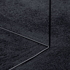 Schwarzer Kurzflor Teppich 120x120 cm
