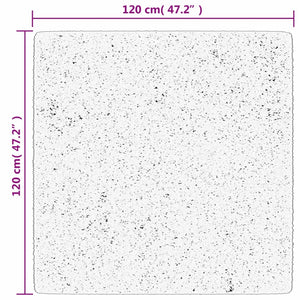 Schwarzer Kurzflor Teppich 120x120 cm