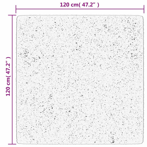 Schwarzer Kurzflor Teppich 120x120 cm