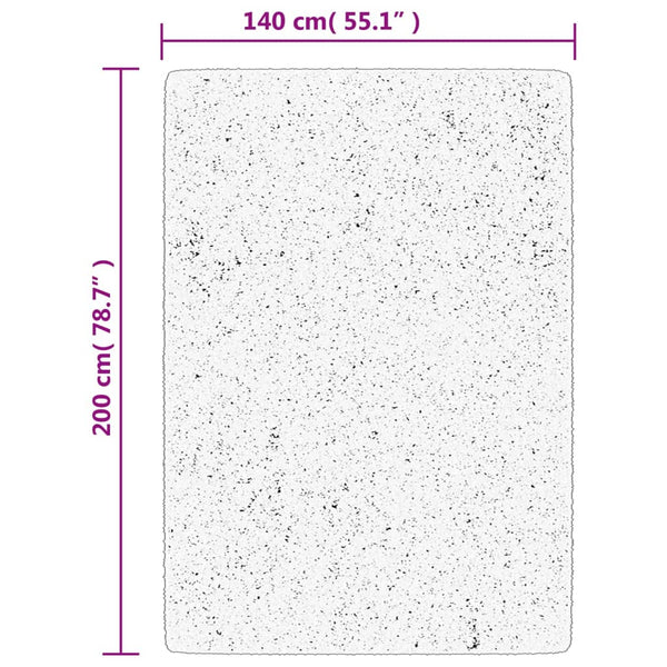 Schwarzer Kurzflor Teppich 140x200 cm