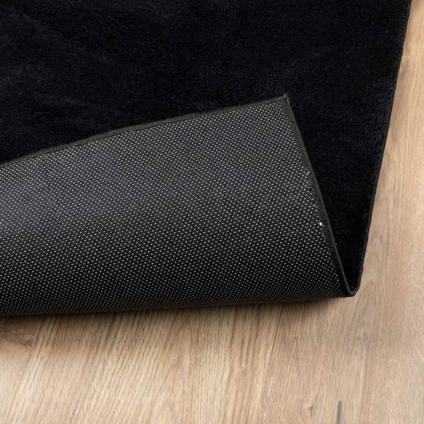 Schwarzer Kurzflor Teppich 160x230 cm