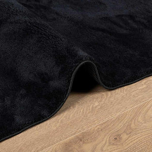 Schwarzer Kurzflor Teppich 160x230 cm