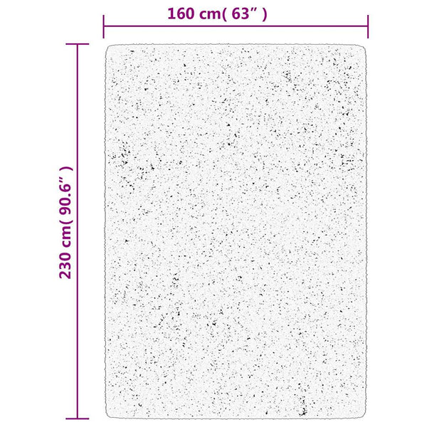 Schwarzer Kurzflor Teppich 160x230 cm