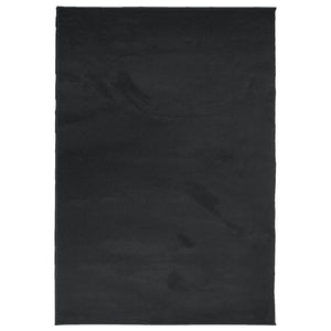 Schwarzer Kurzflor Teppich 200x280 cm