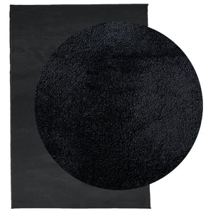 Schwarzer Kurzflor Teppich 200x280 cm