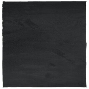 Schwarzer Kurzflor Teppich 240x240 cm