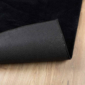 Schwarzer Kurzflor Teppich 240x340 cm
