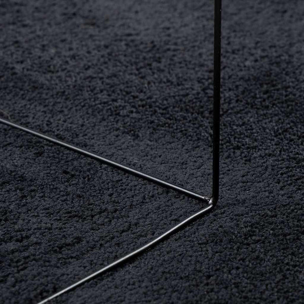 Schwarzer Kurzflor Teppich 240x340 cm
