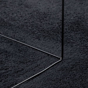 Schwarzer Kurzflor Teppich Ø 120cm