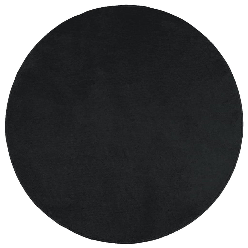 Schwarzer Kurzflor Teppich OVIEDO Ø 160 cm