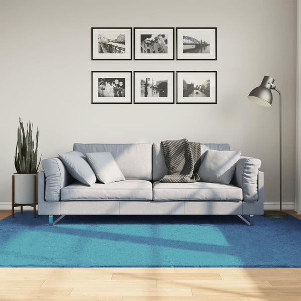Türkis Kurzflor Teppich 160x230 cm