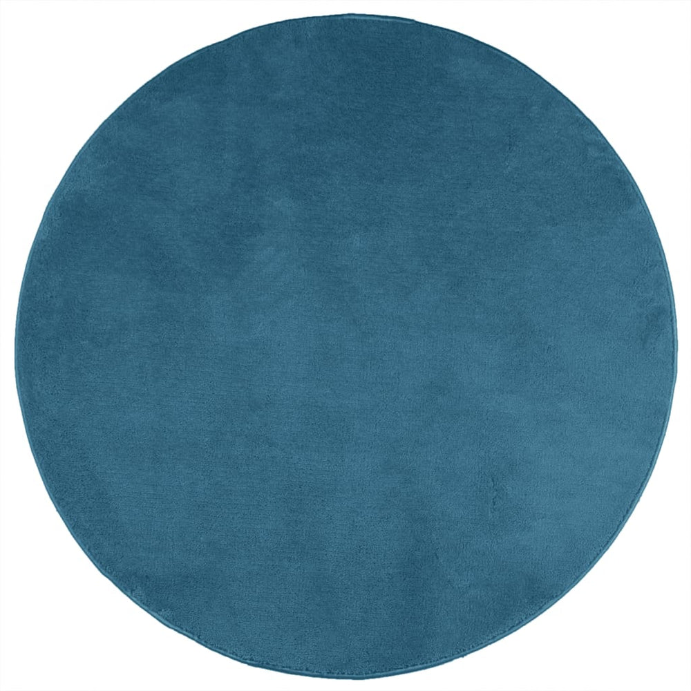 Türkis Kurzflor Teppich OVIEDO Ø 80cm