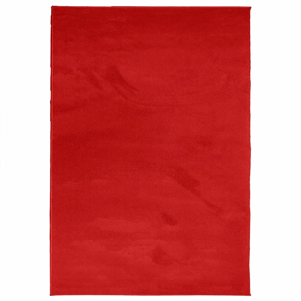 Roter Kurzflor Teppich 200x280 cm