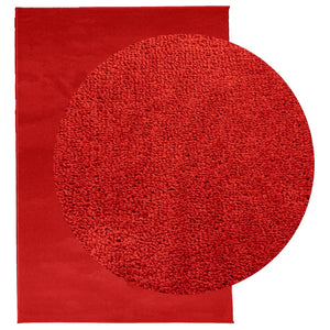 Roter Kurzflor Teppich 200x280 cm