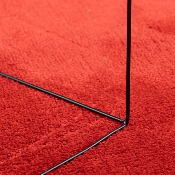 Roter Kurzflor Teppich 200x280 cm