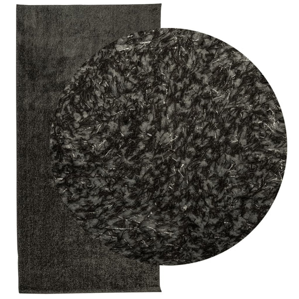 Anthrazit Hochflor Teppich 100x200 cm