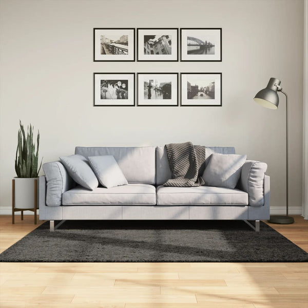 Anthrazit Hochflor Teppich ISTAN 120x170 cm