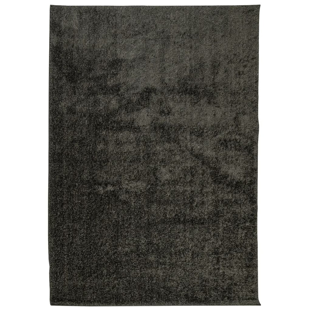 Anthrazit Hochflor Teppich 140x200 cm