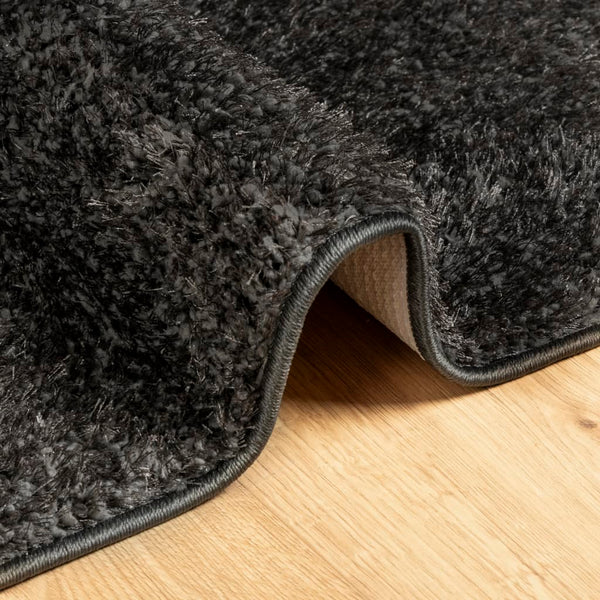 Anthrazit Hochflor Teppich 140x200 cm