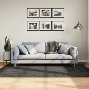 Anthrazit Hochflor Teppich 140x200 cm