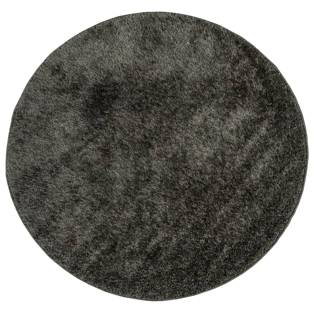 Anthrazit Hochflor Teppich Ø 160 cm