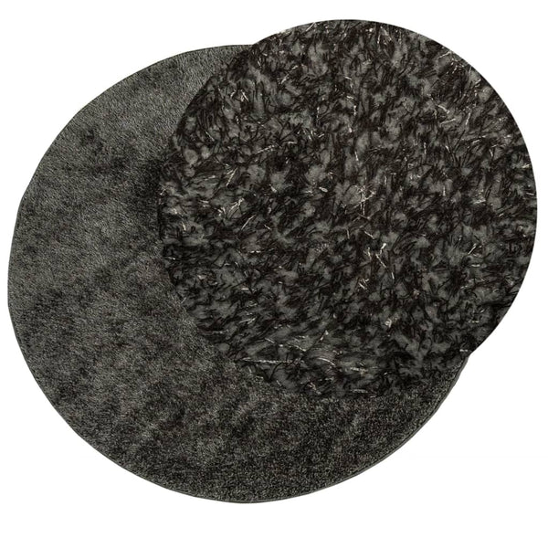 Anthrazit Hochflor Teppich Ø 160 cm