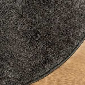 Anthrazit Hochflor Teppich Ø 160 cm