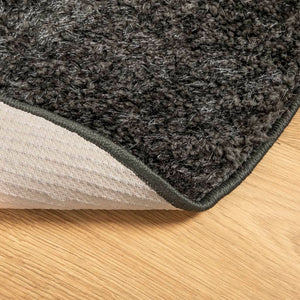Anthrazit Hochflor Teppich Ø 160 cm
