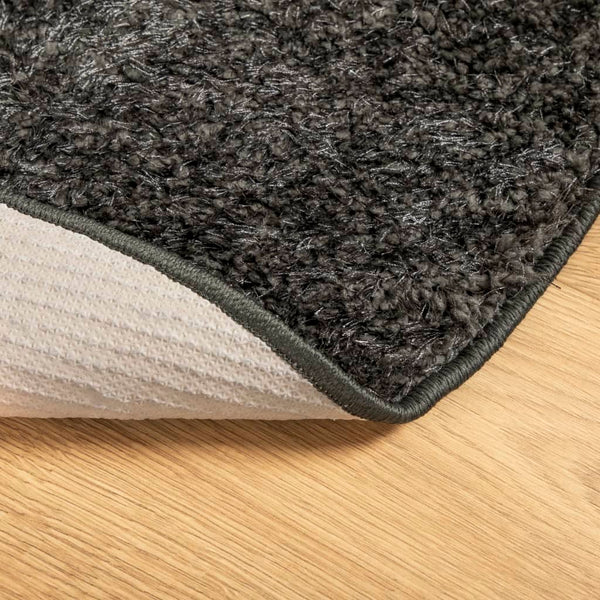 Anthrazit Hochflor Teppich Ø 160 cm