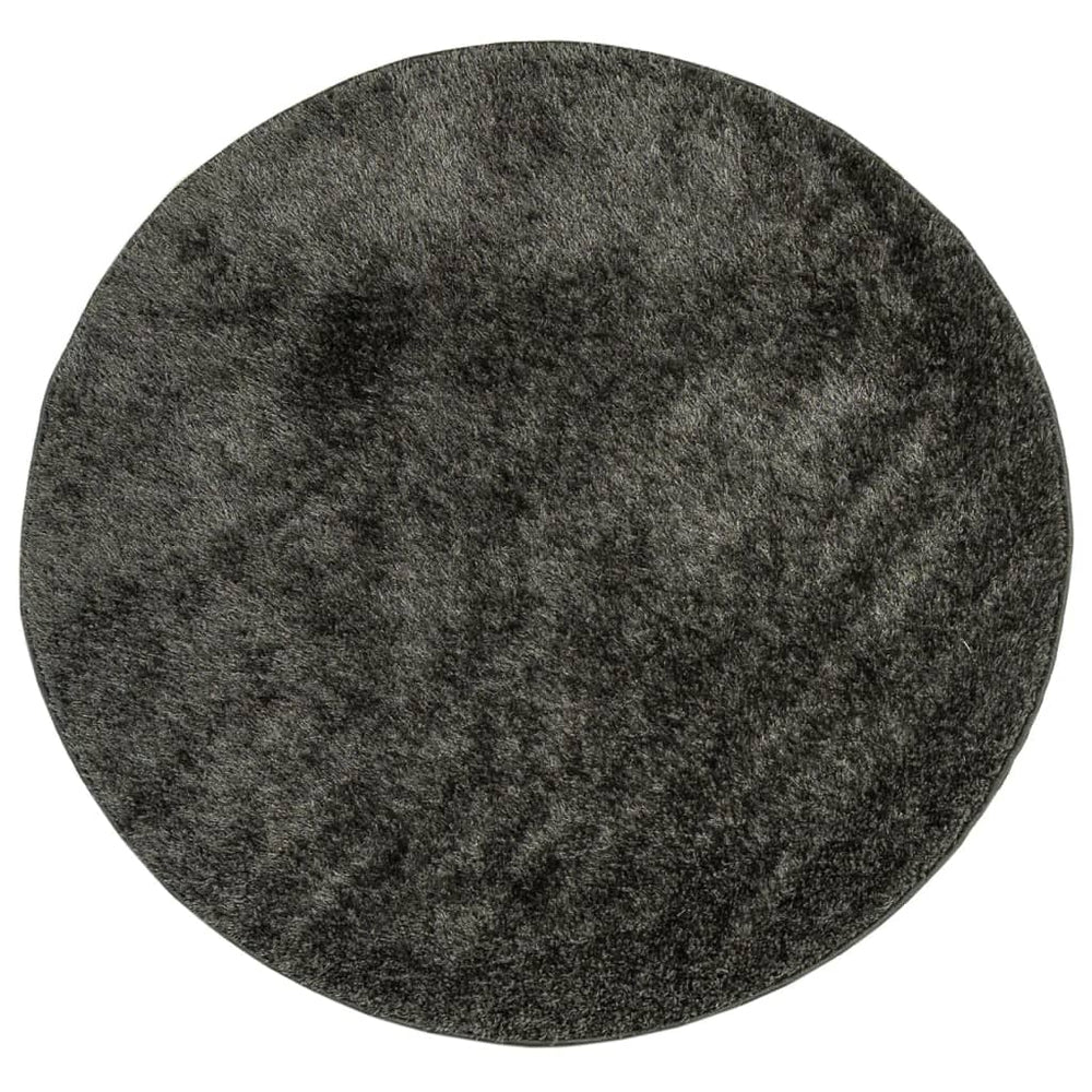 Anthrazit Hochflor Teppich Ø 200cm
