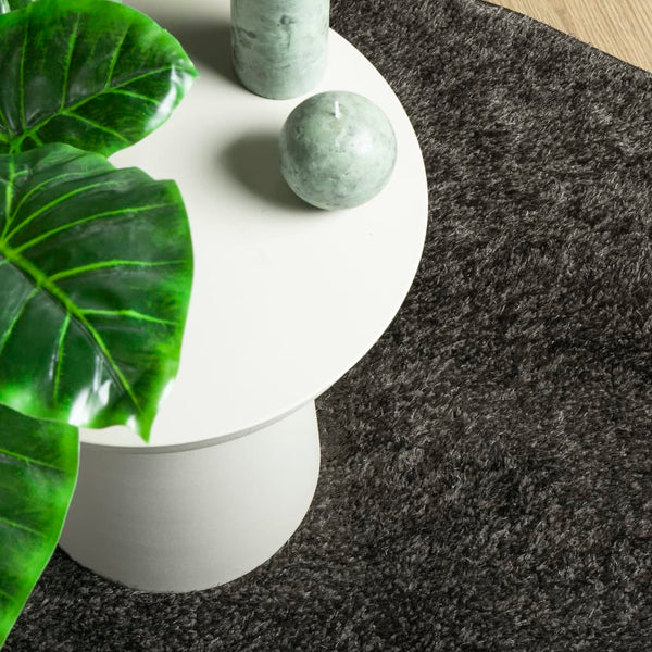 Anthrazit Hochflor Teppich Ø 200cm