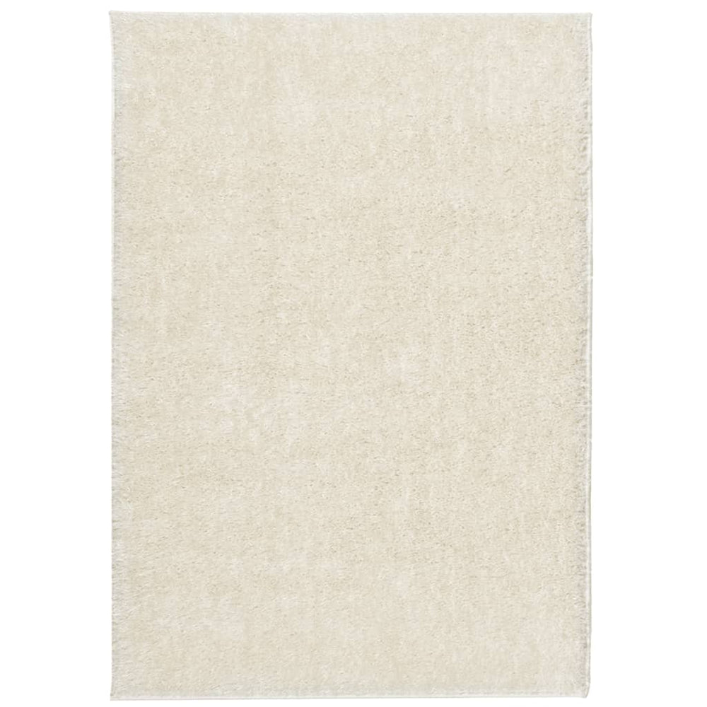Creme Hochflor Teppich ISTAN 140x200 cm