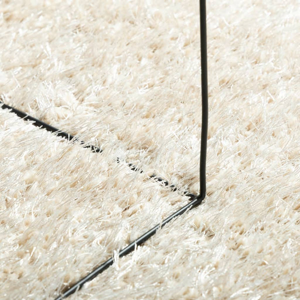 Creme Hochflor Teppich ISTAN 140x200 cm