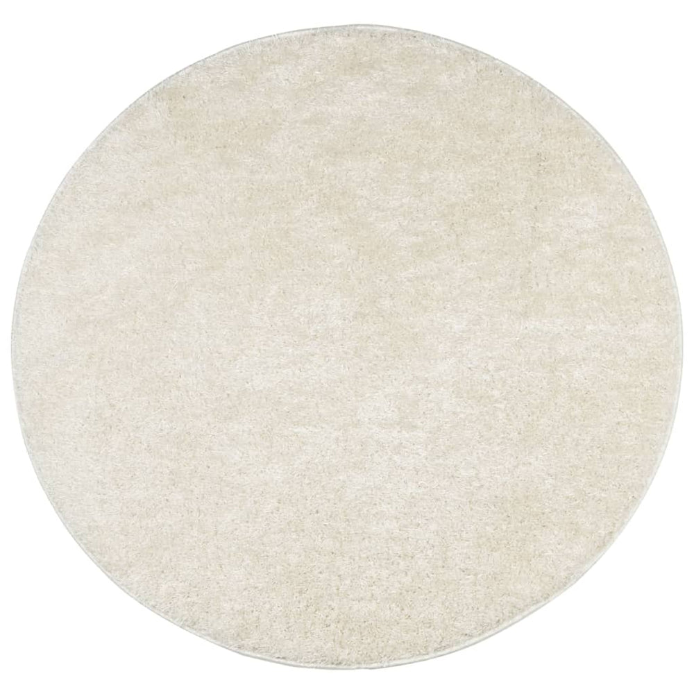 Creme Hochflor Teppich ISTAN Ø 160cm