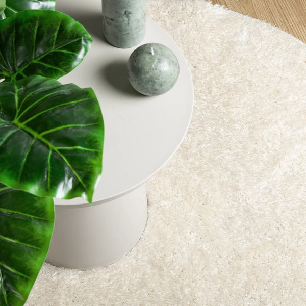 Creme Hochflor Teppich ISTAN Ø 160cm