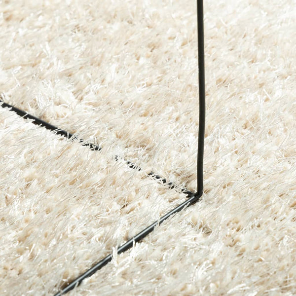 Creme Hochflor Teppich ISTAN Ø 160cm