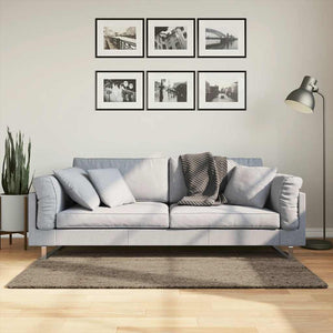 Grauer Hochflor Teppich 80x150 cm