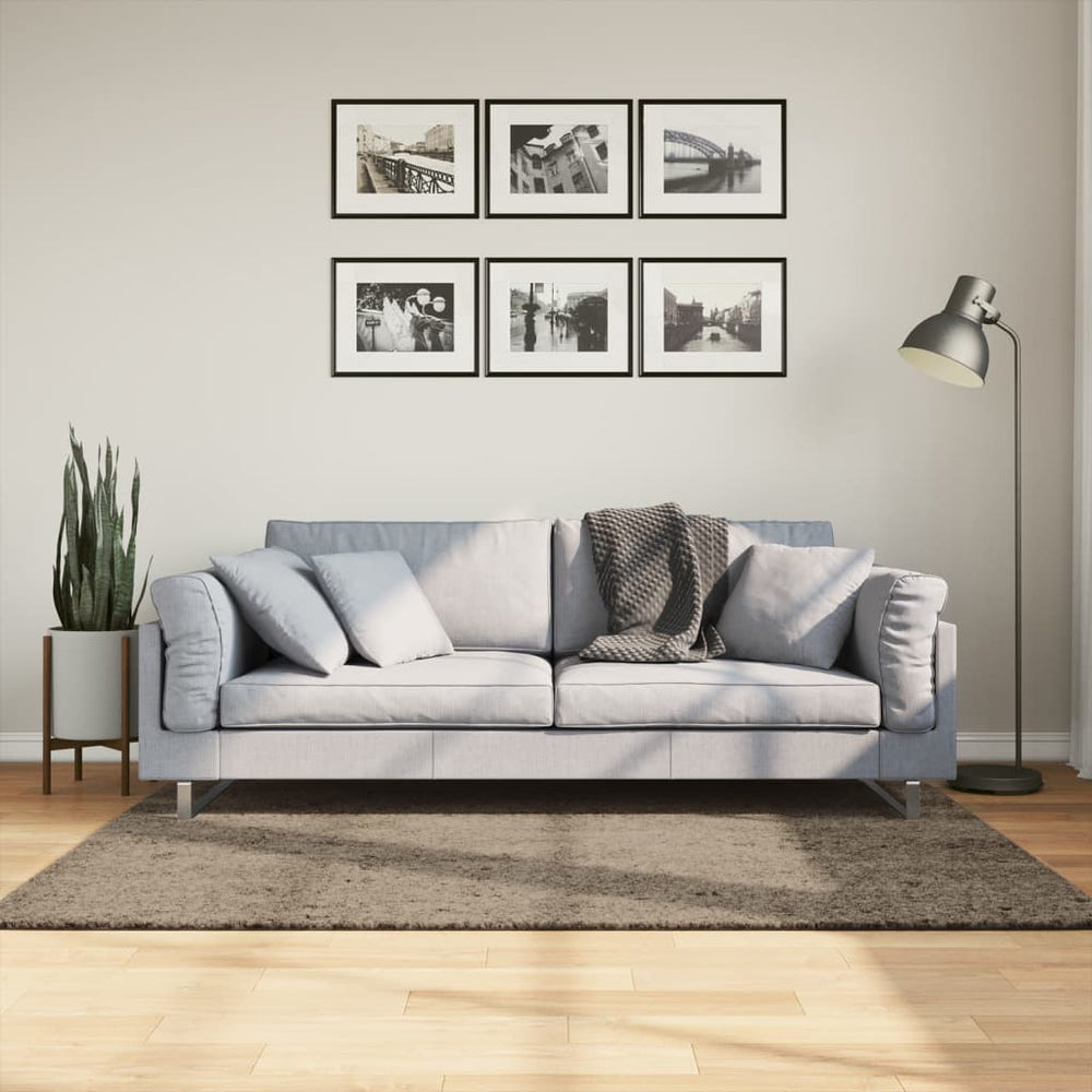 Hochflor Teppich ISTAN Grau 120x170 cm