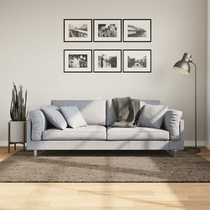 Hochflor Teppich Grau Glänzend 140x200 cm