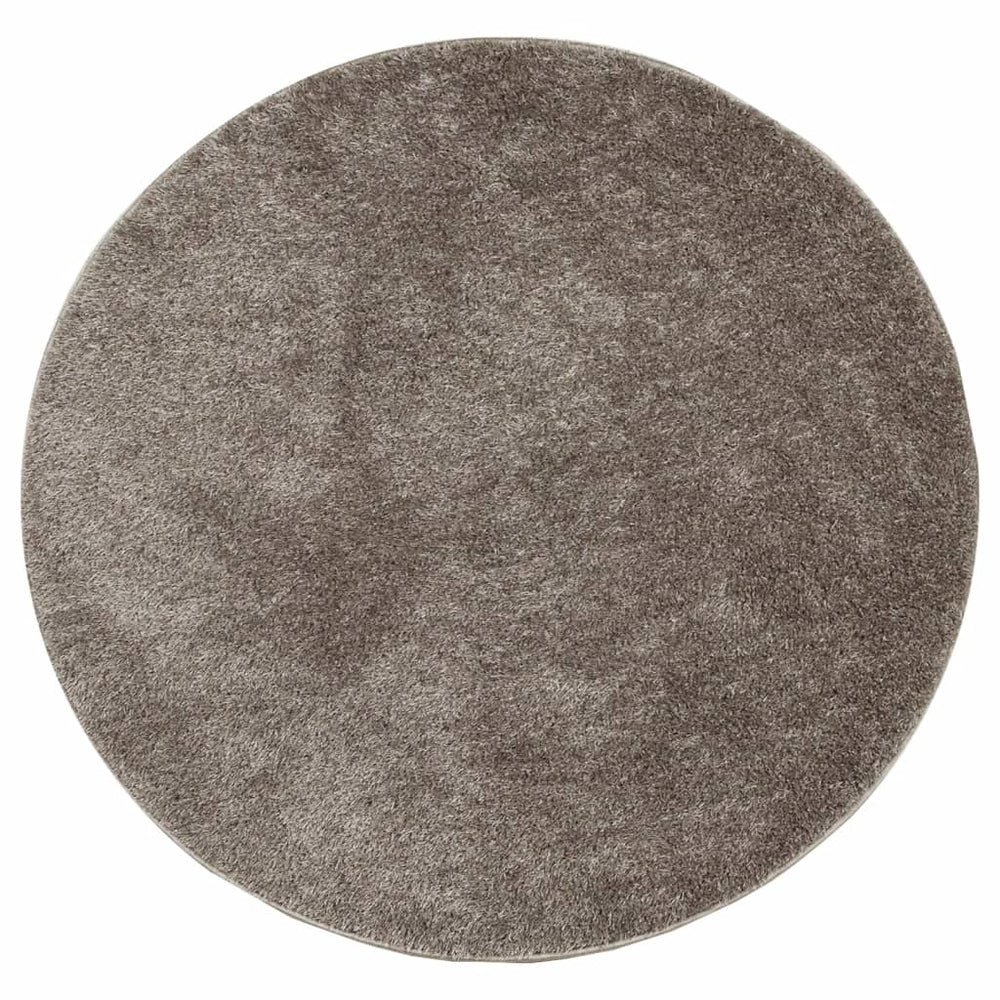 Grauer Hochflor Teppich ISTAN Ø 100cm