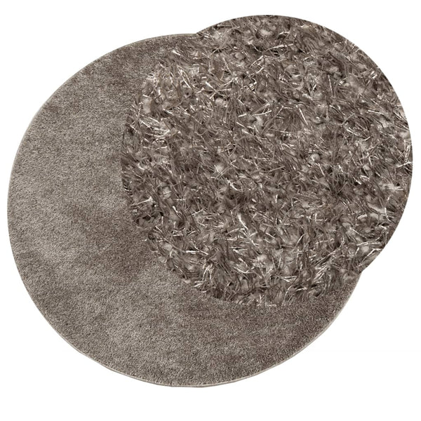Grauer Hochflor Teppich ISTAN Ø 100cm
