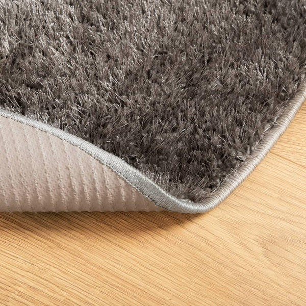 Grauer Hochflor Teppich ISTAN Ø 100cm
