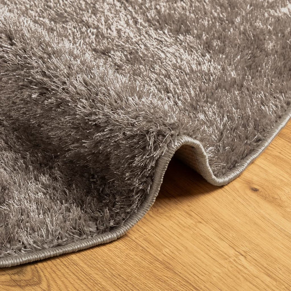 Grauer Hochflor Teppich ISTAN Ø 100cm
