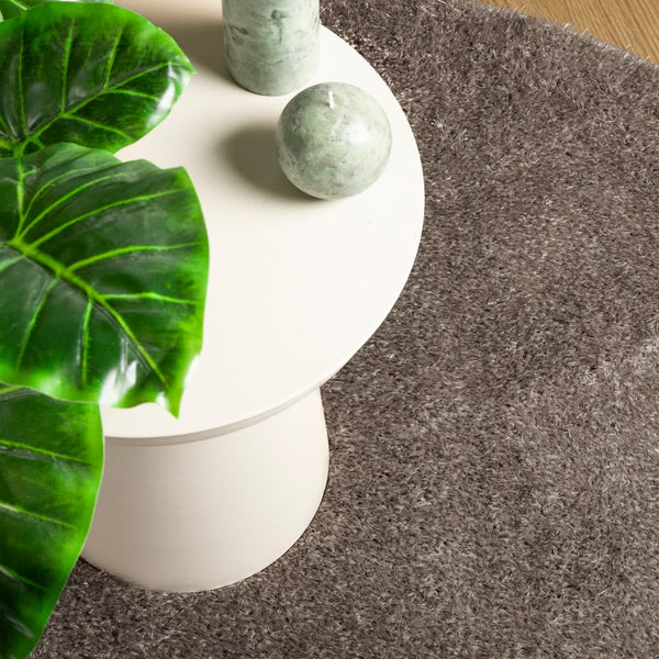 Grauer Hochflor Teppich ISTAN Ø 100cm