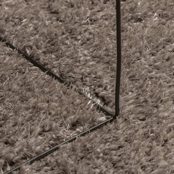 Grauer Hochflor Teppich ISTAN Ø 120 cm