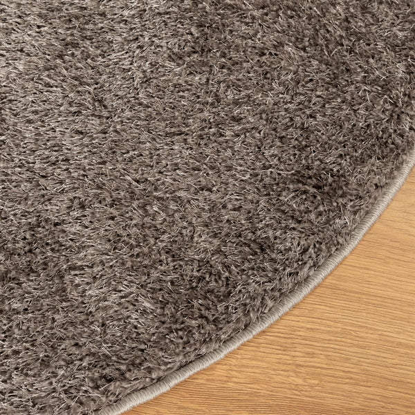 Grauer Hochflor Teppich ISTAN Ø 160cm