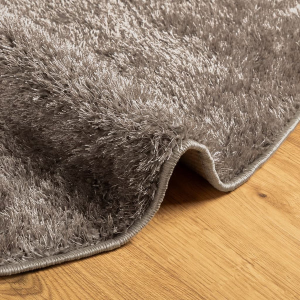 Grauer Hochflor Teppich ISTAN Ø 160cm