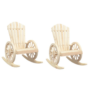 vidaXL Fauteuils à bascule Adirondack 2 pcs Bois de sapin massif